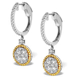 18k White Gold Alessia 2.50ct Diamond And Yellow Diamond Halo Earrings