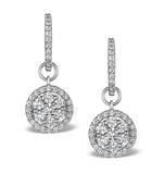 Halo Lab Diamond Drop Earrings - Florence - 1.50ct - In 9k White Gold