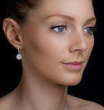 Halo Diamond Drop Earrings - Florence - 1.50ct - In 18k White Gold