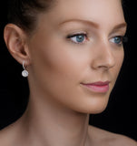 Halo Diamond Drop Earrings - Florence - 1.09ct - In 18k White Gold