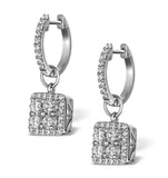 Halo Diamond Drop Earrings - Messina - 1.29ct - In 18k White Gold