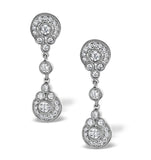 Vintage Diamond Drop Earrings - Vittoria - 0.80ct - In 18k White Gold
