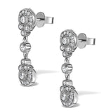 Vintage Diamond Drop Earrings - Vittoria - 0.80ct - In 18k White Gold