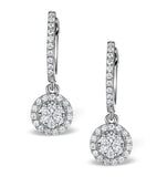 Halo Lab Diamond Drop Earrings - Florence - 0.46ct - In 9k White Gold