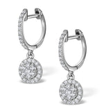 Halo Lab Diamond Drop Earrings - Florence - 0.46ct - In 9k White Gold