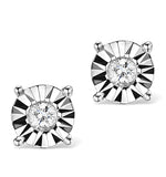 Diamond Stud Earrings 0.10ct H/si In 18k White Gold - P3479