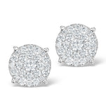 Grande Diamond Earrings 1.06ct H/si In 18k White Gold - P3470y