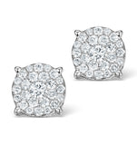 Diamond Earrings Moyen 0.85ct H/si In 18k White Gold - P3471y