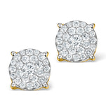Diamond Earrings Moyen 0.85ct H/si In 18k Gold - P3471