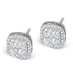 Diamond Earrings Carre 1.25ct H/si In 18k White Gold - P3482w