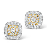 Diamond Halo Earrings 0.60ct H/si In 18k White Gold - P3484y