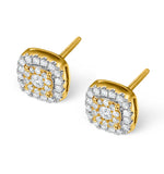 Diamond Halo Earrings 0.60ct H/si In 18k Gold - P3484