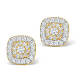 Diamond Halo Earrings 0.60ct H/si In 18k Gold - P3484