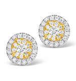 Diamond Halo Earrings 0.62ct H/si In 18k White Gold - P3485y