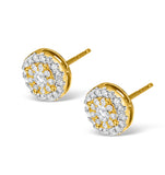 Diamond Halo Earrings 0.62ct H/si In 18k Gold - P3485