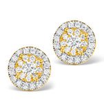 Diamond Halo Earrings 0.62ct H/si In 18k Gold - P3485
