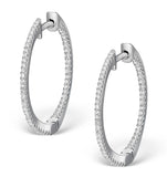 Diamond Hoop Earrings 0.54ct H/si In 18k White Gold - P3486y