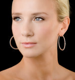 Diamond Hoop Earrings 2ct H/si In 18k White Gold - P3487y