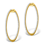 Diamond Hoop Earrings 2ct H/si In 18k Gold - P3487