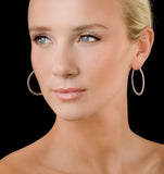 Diamond Hoop Earrings 1.50ct H/si In 18k White Gold - P3488y
