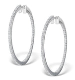 Diamond Hoop Earrings 1.50ct H/si In 18k White Gold - P3488y