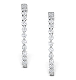 Diamond Hoop Emily Earrings 3.06ct H/si In 18k White Gold - P3489y