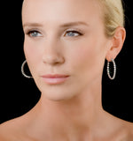 Diamond Hoop Emily Earrings 3.06ct H/si In 18k White Gold - P3489y