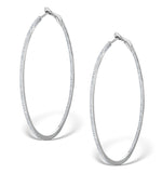 Diamond Hoop Earrings 1ct H/si 18k White Gold - P3480y