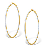 Diamond Hoop Earrings 1ct H/si 18k Gold - P3480