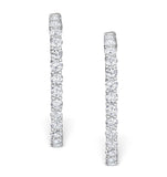 Diamond Hoop Earrings 4ct H/si In 18k White Gold - P3481y