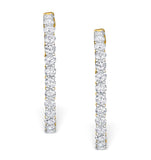 Diamond Hoop Earrings 4ct H/si In 18k Gold - P3481