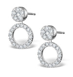 Athena Diamond Drop Earrings Multi Wear 1ct In 18k White Gold - P3492