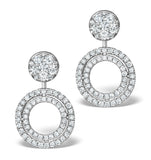 Athena Diamond Drop Earrings Multi Wear 1ct In 18k White Gold - P3493