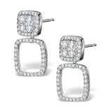 Athena Diamond Drop Earrings Multi Wear 0.96ct 18k White Gold - P3495