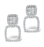 Athena Diamond Drop Earrings Multi Wear 0.96ct 18k White Gold - P3495