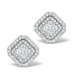 Athena Diamond Drop Earrings Multi Wear 1ct In 18k White Gold - P3496