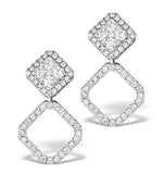 Athena Diamond Drop Earrings Multi Wear 1ct In 18k White Gold - P3496