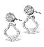 Athena Diamond Drop Earrings Multi Wear 0.71ct 18k White Gold - P3497