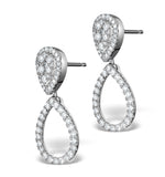 Athena Lab Diamond Drop Earrings Multi Wear 0.90ct 9k White Gold