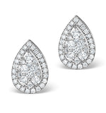 Athena Lab Diamond Drop Earrings Multi Wear 0.90ct 9k White Gold