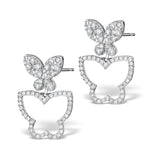Athena Diamond Drop Butterfly Earrings Multi Wear 1.09ct 18kw Gold