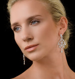 Diamond Pyrus Drop Chandelier Earrings 5ct In 18k White Gold P3402