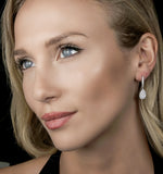 Diamond Pear Cluster Earrings Pave 1.4ct Set In 18k White Gold