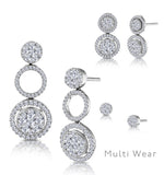 Athena Diamond Circle Multi Wear Earrings 1.3ct Set In 18k White Gold