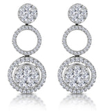 Athena Diamond Circle Multi Wear Earrings 1.3ct Set In 18k White Gold