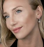 Diamond Swirl Drop Earrings 1.15ct Set In 18k White Gold