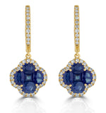 Sapphire 2.15ct And Diamond 18k Yellow Gold Alegria Earrings
