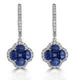 Sapphire 2.15ct And Diamond 18k White Gold Alegria Earrings