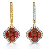 Ruby 2.42ct And Diamond 18k Yellow Gold Alegria Earrings