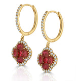 Ruby 2.42ct And Diamond 18k Yellow Gold Alegria Earrings